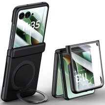 Защитный чехол Deexe Hinge Ring для Motorola Razr 60 Ultra - Black: фото 1 из 11