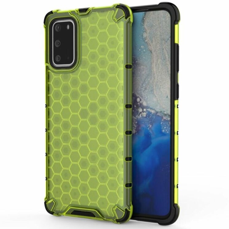 Защитный чехол Deexe Honeycomb Series для Samsung Galaxy S20 Plus (G985) - Green: фото 1 из 10