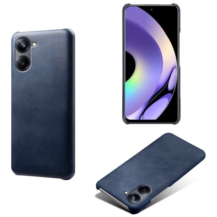 Захисний чохол Deexe Leather Back Cover для Realme 10 - Blue: фото 1 з 4