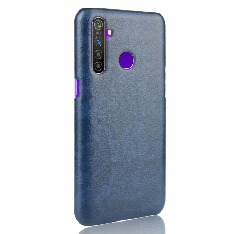 Защитный чехол Deexe Leather Back Cover для Realme 5 Pro / Realme Q - Blue: фото 3 из 8