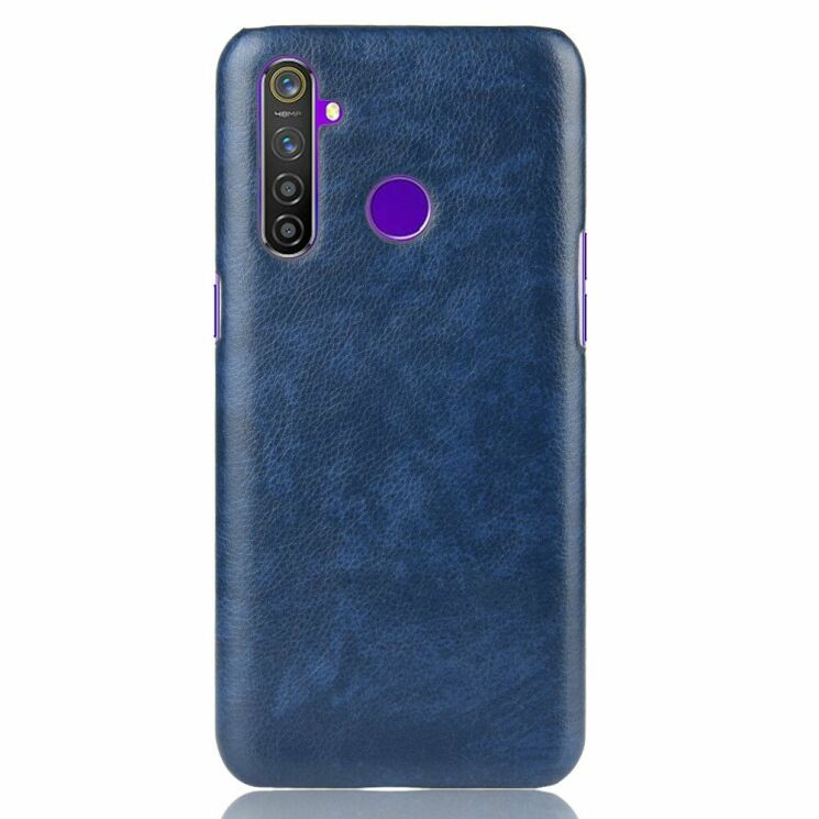 Защитный чехол Deexe Leather Back Cover для Realme 5 Pro / Realme Q - Blue: фото 2 из 8