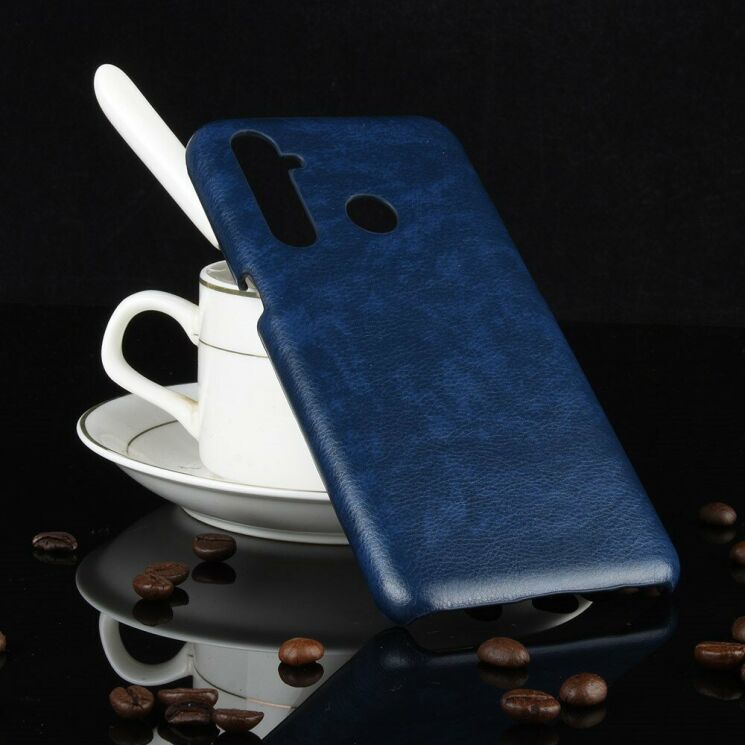 Защитный чехол Deexe Leather Back Cover для Realme 5 Pro / Realme Q - Blue: фото 5 из 8