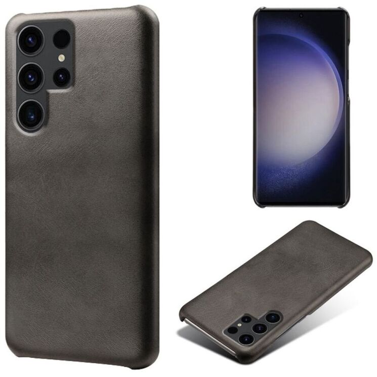 Захисний чохол Deexe Leather Back Cover для Samsung Galaxy S24 Ultra - Black: фото 1 з 4