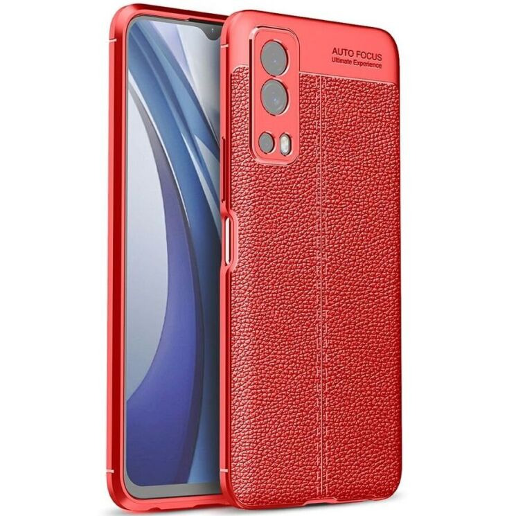 Силиконовый (TPU) чехол Deexe Leather Cover для VIVO Y72 - Red: фото 1 из 6