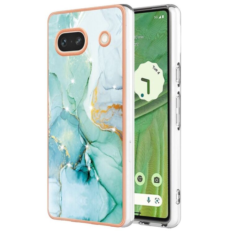 Защитный чехол Deexe Marble Style для Google Pixel 7a - Green: фото 1 из 6