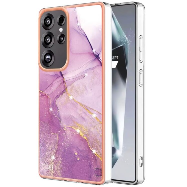 Защитный чехол Deexe Marble Style для Samsung Galaxy S25 Ultra (S938) - Light Purple: фото 1 из 6