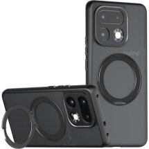 Защитный чехол Deexe Matte Skin Kickstand with MagSafe для Realme 16 Pro Plus - Black: фото 1 из 10