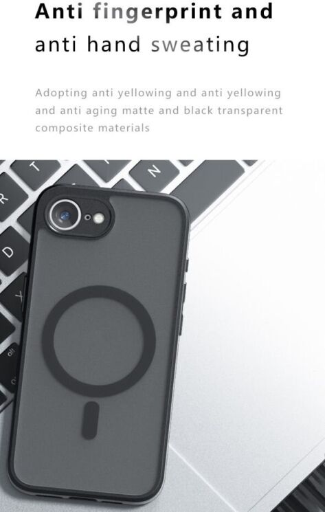 Защитный чехол Deexe Matte Skin with MagSafe для Apple iPhone 16e - Black: фото 11 из 12