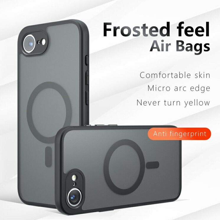 Защитный чехол Deexe Matte Skin with MagSafe для Apple iPhone 16e - Black: фото 2 из 12