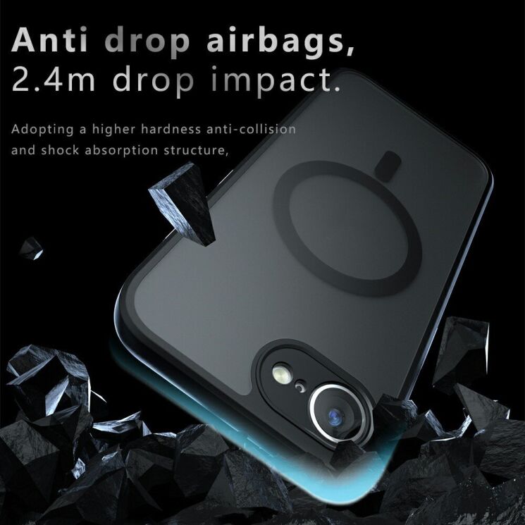 Защитный чехол Deexe Matte Skin with MagSafe для Apple iPhone 16e - Black: фото 3 из 12
