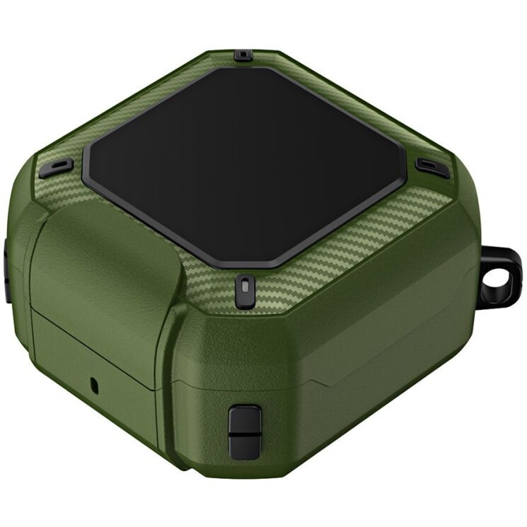 Защитный чехол Deexe Orbit Shield для Samsung Galaxy Buds 4 / Buds 4 Pro - Black / Green: фото 1 из 8