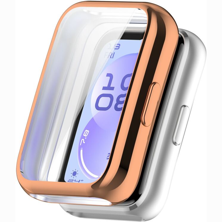 Защитный чехол Deexe Protective Frame для Huawei Band 11 - Electroplated Rose Gold (331001RG) Защитный чехол Deexe Protective Frame для Huawei Band 11 - Electroplated Rose Gold: фото 1 из 7
