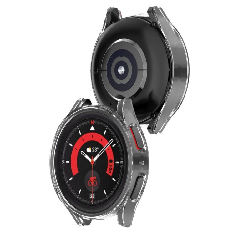 Захисний чохол Deexe Protective Frame для Samsung Galaxy Watch 5 Pro (45mm) - Transparent: фото 7 з 8