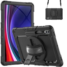 Защитный чехол Deexe Shockproof Case для Samsung Galaxy Tab S9 Ultra (X910/916) - Black: фото 1 из 8