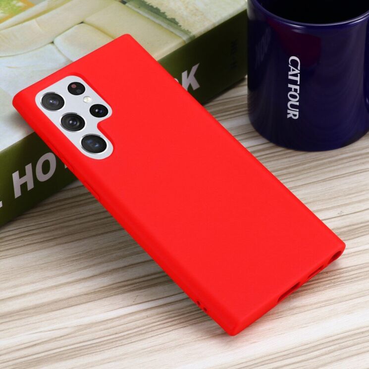 Защитный чехол Deexe Silicone Case для Samsung Galaxy S22 Ultra - Red: фото 4 из 7
