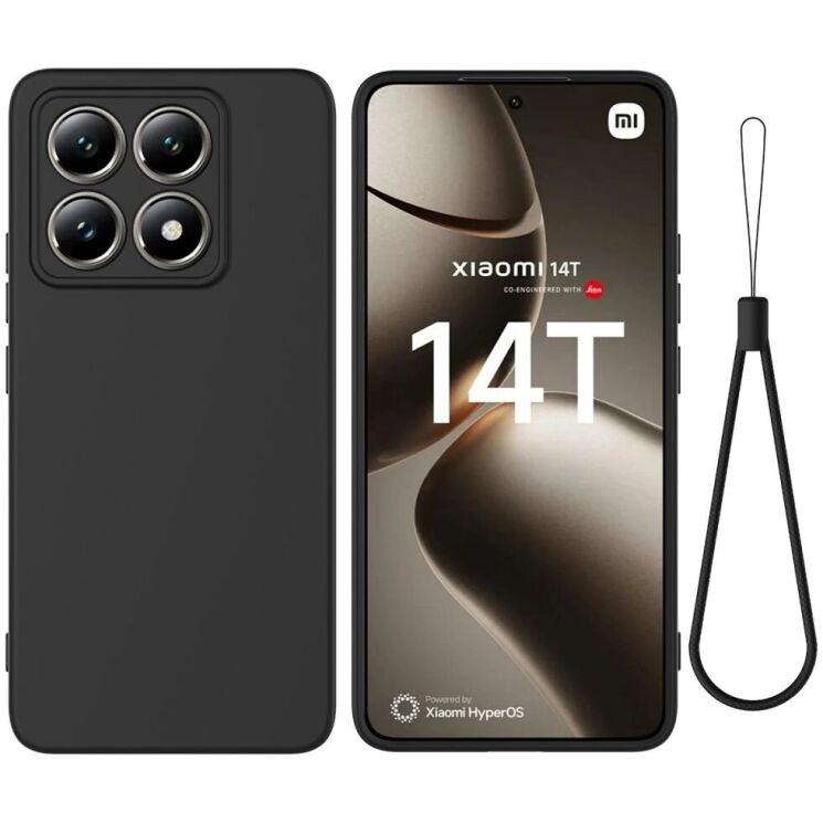 Защитный чехол Deexe Silicone Case для Xiaomi 14T - Black: фото 1 из 8