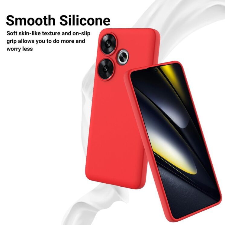 Защитный чехол Deexe Silicone Case для Xiaomi Poco F6 - Red: фото 3 из 8
