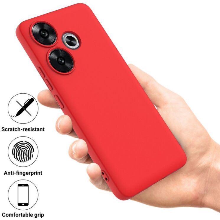 Защитный чехол Deexe Silicone Case для Xiaomi Poco F6 - Red: фото 2 из 8
