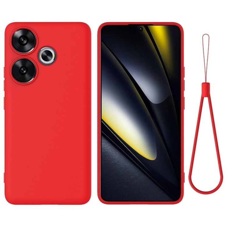 Защитный чехол Deexe Silicone Case для Xiaomi Poco F6 - Red: фото 1 из 8