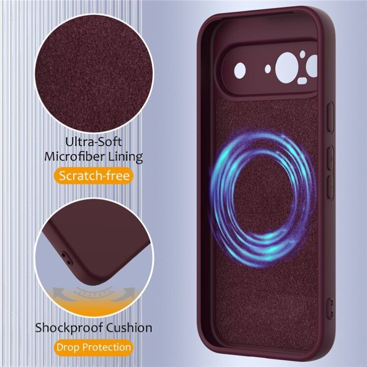 Защитный чехол Deexe Silicone Case with MagSafe для Google Pixel 9 - Dark Blue: фото 7 из 9