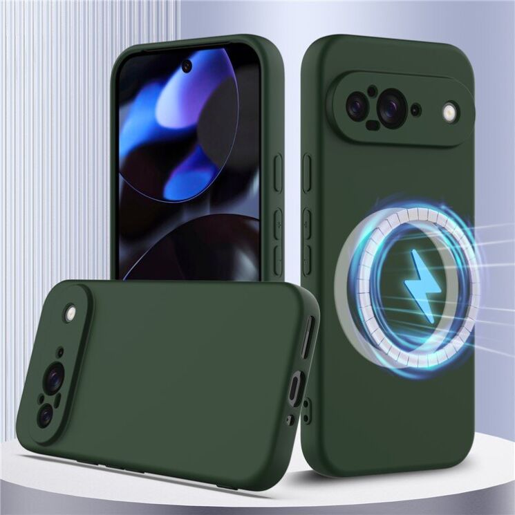 Защитный чехол Deexe Silicone Case with MagSafe для Google Pixel 9 - Dark Blue: фото 8 из 9