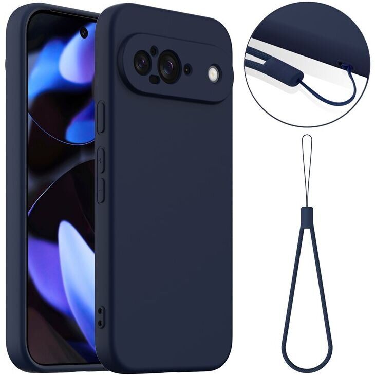 Защитный чехол Deexe Silicone Case with MagSafe для Google Pixel 9 - Dark Blue: фото 1 из 9