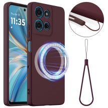 Защитный чехол Deexe Silicone Case with MagSafe для Motorola Moto G86 - Wine Red: фото 1 из 8