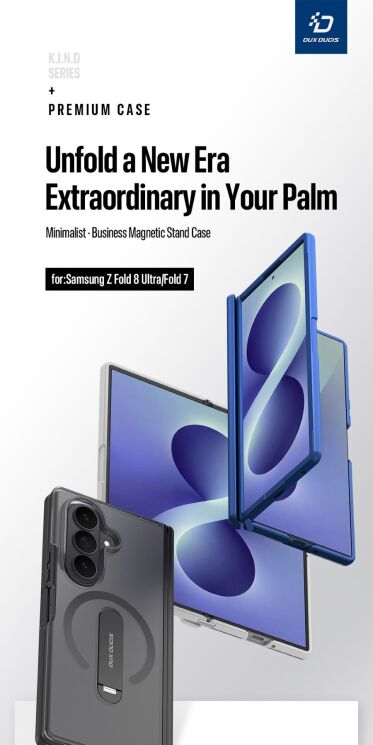 Захисний чохол Dux Ducis Horizon MagStand для Samsung Galaxy Fold 8 Ultra / Fold 7 - Grey (424033H) Захисний чохол Dux Ducis Horizon MagStand для Samsung Galaxy Fold 8 Ultra / Fold 7 - Grey: фото 6 з 23