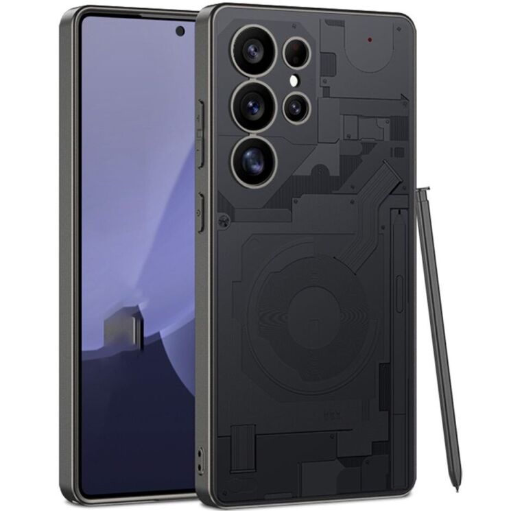 Защитный чехол GKK Circuit Pattern для Samsung Galaxy S25 Ultra (S938) - Black: фото 1 из 6