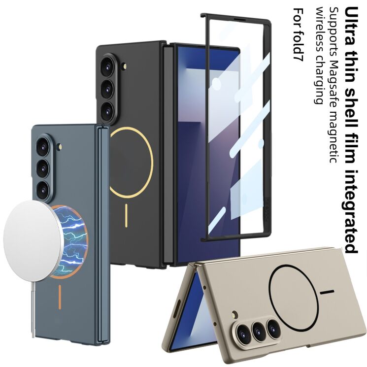 Защитный чехол GKK Magnetic Shell для Samsung Galaxy Fold 7 - Titanium Grey: фото 4 из 6