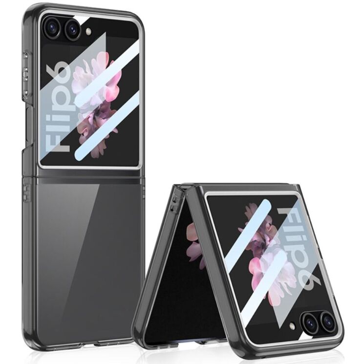 Защитный чехол GKK Translucent для Samsung Galaxy Flip 6 - Transparent Black: фото 1 из 8