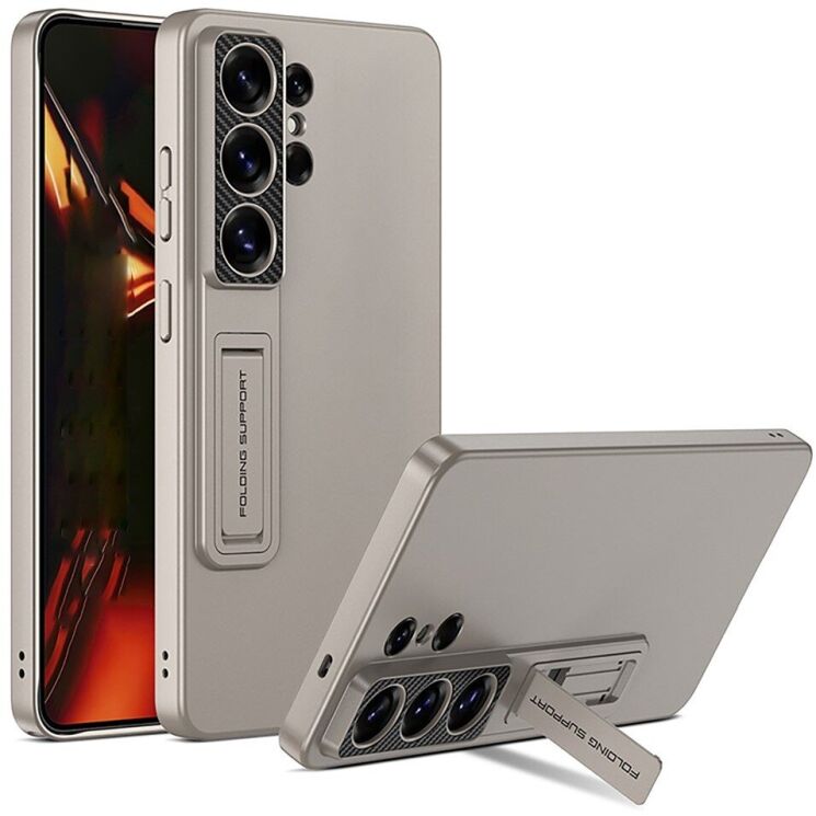 Защитный чехол GKK UltraThin Bracket Shell для Samsung Galaxy S26 Ultra - Titanium Grey: фото 1 из 7