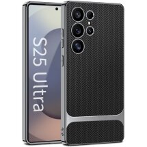 Защитный чехол GKK Woven Pattern для Samsung Galaxy S25 Ultra (S938) - Black: фото 1 из 9