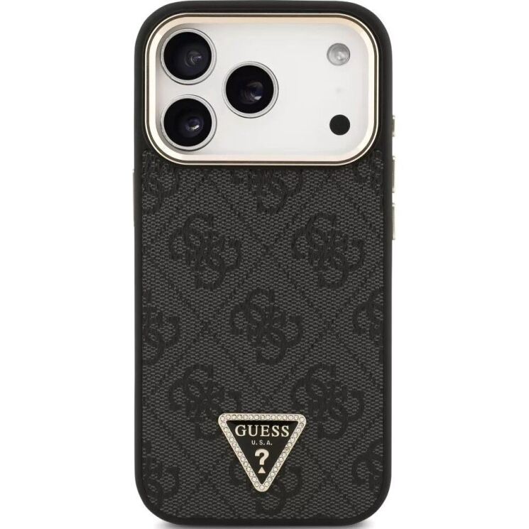 Захисний чохол Guess 4G Triangle Logo MagSafe для iPhone 18 Pro / 17 Pro (GUHMP18LP4GTDGMK) - Black / Gold: фото 2 з 7
