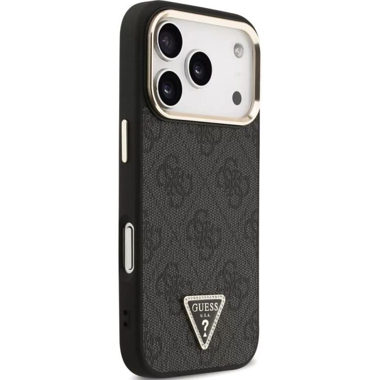 Захисний чохол Guess 4G Triangle Logo MagSafe для iPhone 18 Pro / 17 Pro (GUHMP18LP4GTDGMK) - Black / Gold: фото 3 з 7