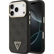 Захисний чохол Guess 4G Triangle Logo MagSafe для iPhone 18 Pro / 17 Pro (GUHMP18LP4GTDGMK) - Black / Gold: фото 1 з 7