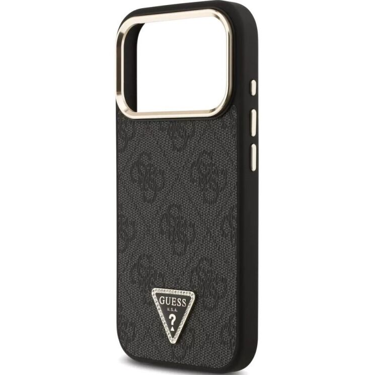 Захисний чохол Guess 4G Triangle Logo MagSafe для iPhone 18 Pro / 17 Pro (GUHMP18LP4GTDGMK) - Black / Gold: фото 5 з 7