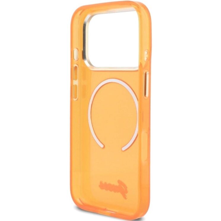Защитный чехол Guess IML Script Metal MagSafe для iPhone 17 Pro Max (GUHMP17X5HTCSMSO) - Orange: фото 7 из 9