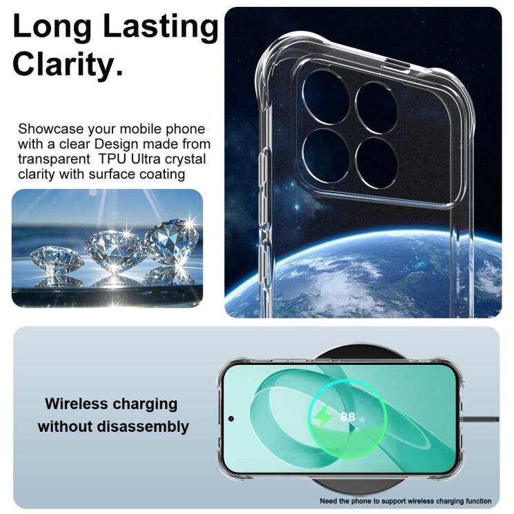 Захисний чохол IMAK Airbag MAX Case для Xiaomi Poco F8 Pro - Transparent: фото 5 з 7