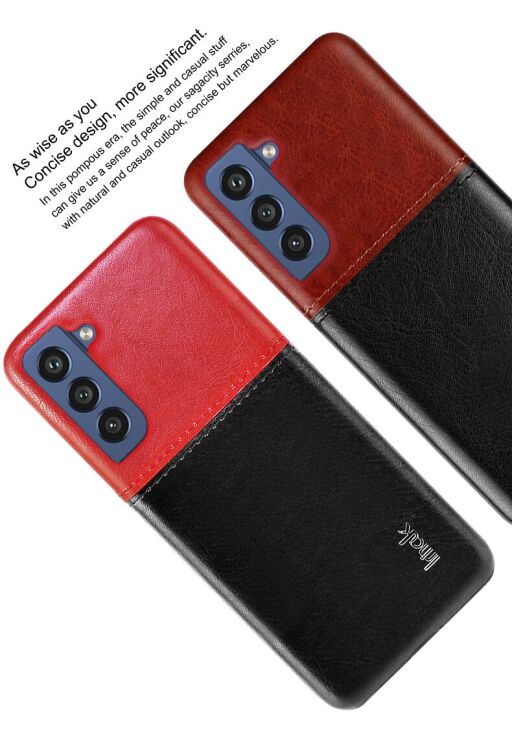 Защитный чехол IMAK Leather Series для Samsung Galaxy S21 FE (G990) - Black / Red: фото 8 из 13