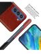 Защитный чехол IMAK Leather Series для Samsung Galaxy S21 FE (G990) - Black / Red (230653BR). Фото 10 из 13