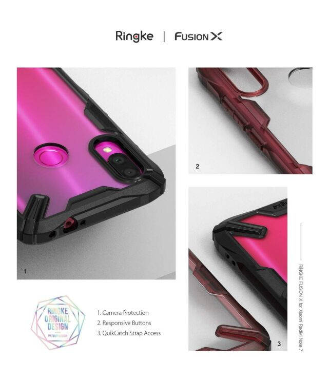 Защитный чехол RINGKE Fusion X для Xiaomi Redmi Note 7 / Note 7 Pro - Black: фото 3 из 8