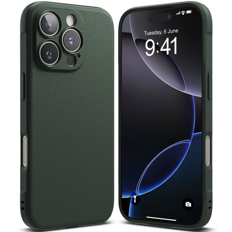 Защитный чехол Ringke Onyx для iPhone 16 Pro (8809961789892) - Dark Green (380074DG) Защитный чехол Ringke Onyx для iPhone 16 Pro (8809961789892) - Dark Green: фото 1 из 12