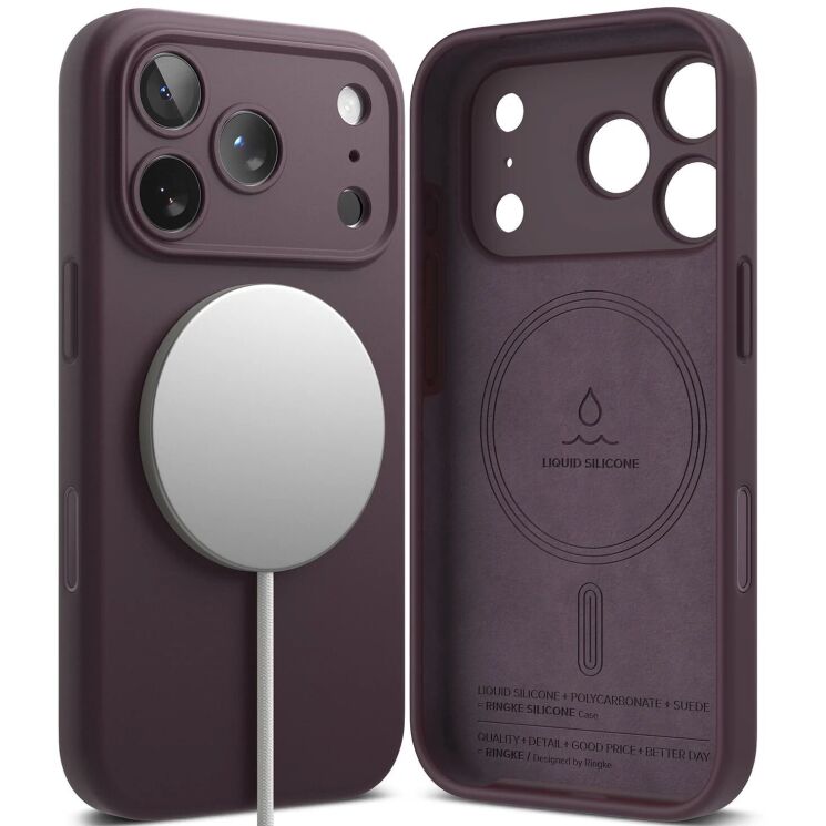 Защитный чехол Ringke Silicone Magnetic для iPhone 18 Pro (8800380463172) - Dark Cherry: фото 1 из 16