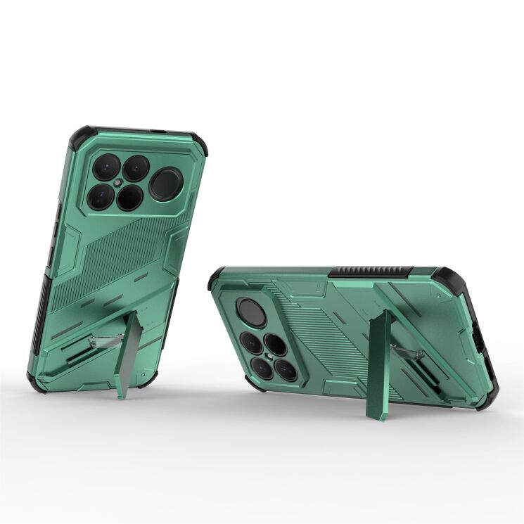 Захисний чохол з підставкою Deexe Bibercas для Xiaomi Poco F8 Ultra - Green: фото 2 з 6