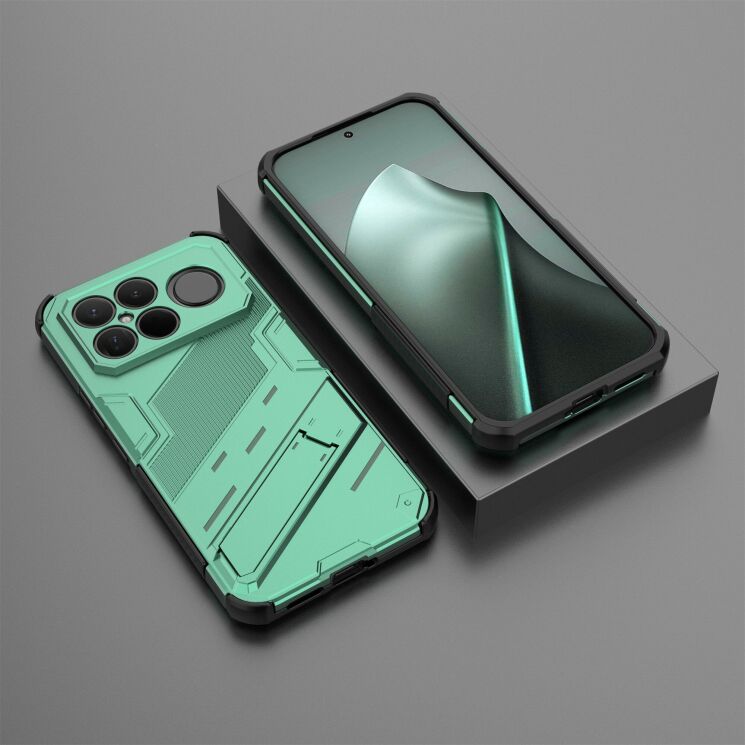 Захисний чохол з підставкою Deexe Bibercas для Xiaomi Poco F8 Ultra - Green: фото 4 з 6