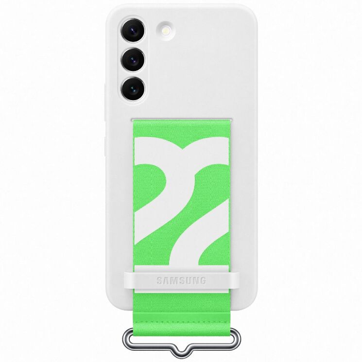 Защитный чехол Silicone Cover with Strap для Samsung Galaxy S22 (S901) EF-GS901TWEGRU - White: фото 1 из 6