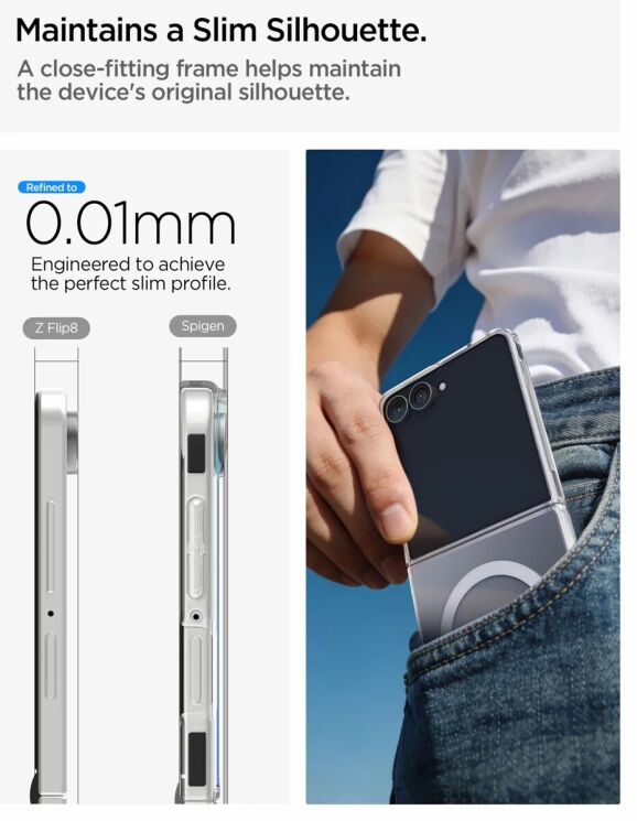 Защитный чехол Spigen AirSkin (MagFit) для Samsung Galaxy Flip 8 (ACS11521) - Clear (423559C) Защитный чехол Spigen AirSkin (MagFit) для Samsung Galaxy Flip 8 (ACS11521) - Clear: фото 12 из 15