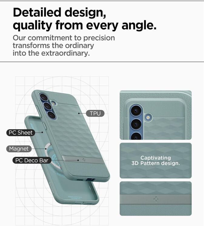 Защитный чехол Spigen (SGP) Caseology Parallax (MagFit) by Spigen для Samsung Galaxy S25 Plus (S936) ACS09061 - Navy Violet: фото 16 из 18