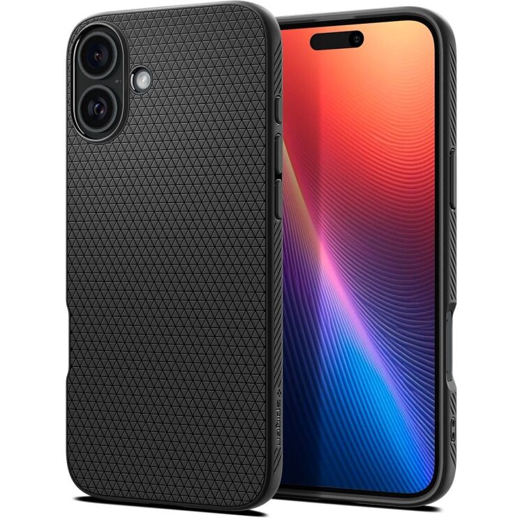 Защитный чехол Spigen (SGP) Liquid Air для Apple iPhone 16 - Matte Black: фото 1 из 16